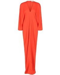 Ferragamo - V-Neck Maxi Dress - Lyst