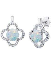 MaxColor - 0.75 Ct. Tw. Lab-Grown Opal Drop Earrings - Lyst