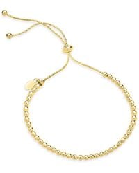 Sterling Forever - 14K Plated Beaded Slider Bracelet - Lyst