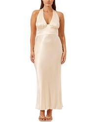 Shona Joy - La Lune Plunged Halter Midi Dress - Lyst