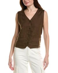 Eileen Fisher - V-Neck Linen Vest - Lyst
