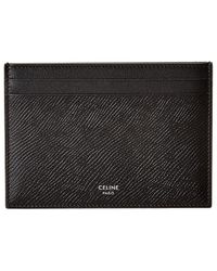 Celine Large Multifunction Leather Card Holder - Black
