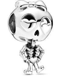 PANDORA Silver Skeleton Girl Charm - Metallic