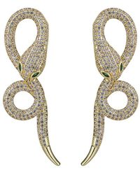 Eye Candy LA - Luxe Collection 18k Plated Cz Snake Dangle Earrings - Lyst