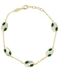 Italian Gold - 14K Gemstone Station Chain Bracelet - Lyst
