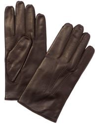Portolano - Whipstitch Side Vent Teak Leather Gloves - Lyst