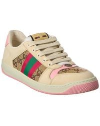 Gucci - Screener Crystal GG Canvas & Leather Sneaker - Lyst