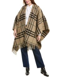 Burberry - Check Wool & Cashmere-Blend Cape - Lyst