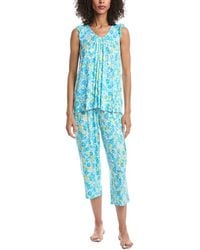 Ellen Tracy - 2Pc Top & Cropped Pant Pajama Set - Lyst