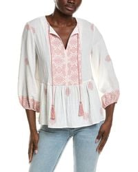 Vince Camuto - Print Peasant Blouse - Lyst