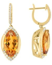 Effy Fine Jewelry - 14K 5.30 Ct. Tw. Diamond & Citrine Earrings - Lyst