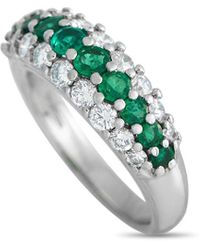 Tiffany & Co. - Platinum 1.70 Ct. Tw. Diamond & Emerald Ring (Authentic Pre-Owned) - Lyst