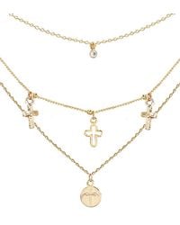 Ettika - 18K Plated Multi Chain Dainty Layered Cross Necklace - Lyst