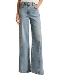 Reiss - Fern Twist Seam Wide Leg Jean - Lyst