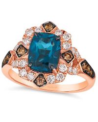 Le Vian - Deep Sea Topaz 14K Rose 2.91 Ct. Tw. Diamond & London Topaz Ring - Lyst