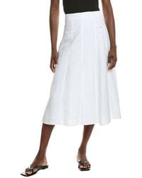 Anne Klein - Linen-Blend Paneled A-Line Midi Skirt - Lyst