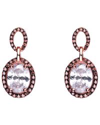 Genevive Jewelry - Silver Cz Drop Earrings - Lyst