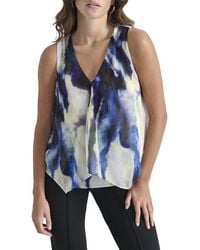 DKNY - V-Neck Sleeveless Top - Lyst