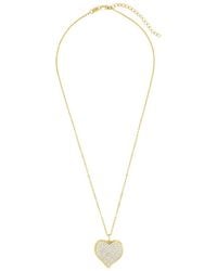 Sterling Forever - Cz Heart Necklace - Lyst