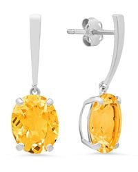 MaxColor - 14k 4.10 Ct. Tw. Citrine Drop Earrings - Lyst