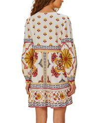 FARM Rio Lea One-Shoulder Linen-Blend Mini Dress in White | Lyst