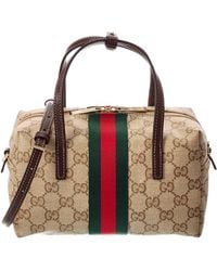 Gucci - Gg Coated Canvas & Leather Shoulder Bag - Lyst