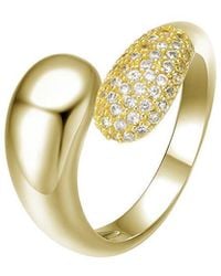 Rachel Glauber - 14k Plated Cz Bypass Ring - Lyst