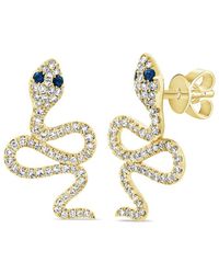 Sabrina Designs - 14k 0.36 Ct. Tw. Diamond & Sapphire Snake Earrings - Lyst