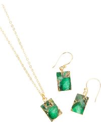 Saachi - 18k Plated Mojave Turquoise Necklace & Earrings Set - Lyst