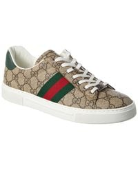 Gucci - Ace GG Supreme Canvas & Leather Sneaker - Lyst