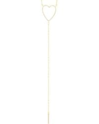Adornia - 14K Plated Cz Adjustable Heart Y Necklace - Lyst