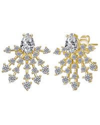 Genevive Jewelry - 14k Over Silver Cz Statement Earrings - Lyst