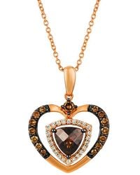 Le Vian - Le Vian Nude Palette 14K Rose 1.04 Ct. Tw. Diamond & Quartz Pendant Necklace - Lyst
