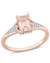 Rina Limor - 10k Rose Gold 1.02 Ct. Tw. Diamond & Morganite Ring - Lyst