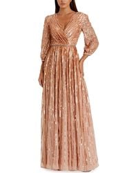 Mac Duggal - Sequined Wrap Over 3/4 Sleeve Gown - Lyst