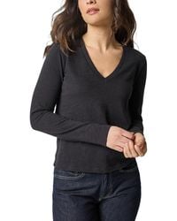 Lilla P - Self Trim V-Neck Top - Lyst