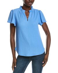 Jones New York - Seabreeze Crinkle Flutter Top - Lyst