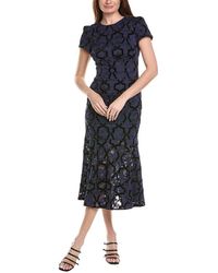 MILLY - Tahlia Velvet Flock Lace Maxi Dress - Lyst