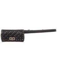 Valentino Rockstud Spike Nappa Leather Belt Bag - Black