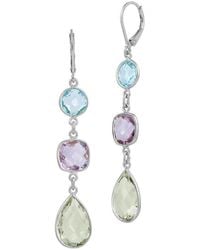 Savvy Cie - 19.00 Ct. Tw. Topaz & Amethyst Dangle Earrings - Lyst