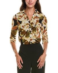 Anne Klein - Petite Shirred Bust Button-Down Shirt - Lyst