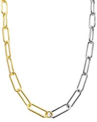 Adornia - 14k Plated Mixed Paper Clip Chain Necklace - Lyst