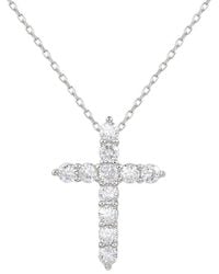 Suzy Levian CZ Jewelry - Suzy Levian Cz Cross Pendant Necklace - Lyst