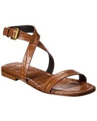 Michael Kors - Bridgette Croc-Embossed Leather Sandal - Lyst