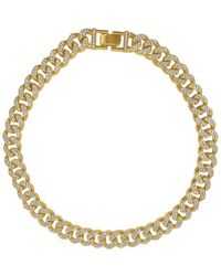 Adornia - 14k Plated Cz Flat Curb Chain Necklace - Lyst