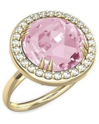 Reiss - 14K 3.32 Ct. Tw. Diamond & Rose Quartz Cocktail Ring - Lyst