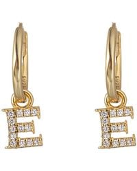 Eye Candy LA - Luxe Collection Silver Cz Initial Huggie Earrings (a-z) - Lyst