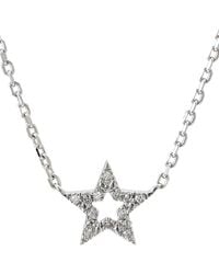 Diamond Select Cuts - Silver 0.04 Ct. Tw. Diamond Star Necklace - Lyst