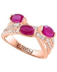 Effy Fine Jewelry - 14K Rose 1.66 Ct. Tw. Diamond & Ruby Ring - Lyst