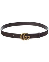 Gucci - Gg Marmont Thin Suede Belt - Lyst